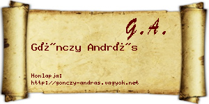 Gönczy András névjegykártya